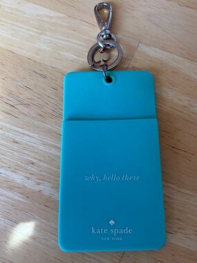 Kate Spade Turquoise Blue/ Green Silicone Card Holder Keychain